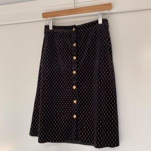 NEW AMENAPIH HIPANEMA PARIS‎ Velvet Skirt with Metallic